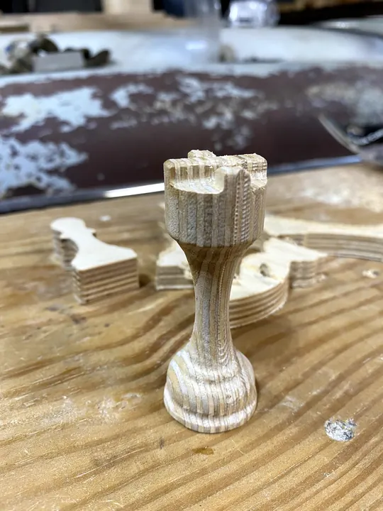 A carved chess rook